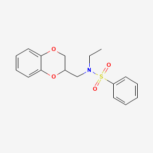 molecular formula C17H19NO4S B4391218 N-(2,3-dihydro-1,4-benzodioxin-2-ylmethyl)-N-ethylbenzenesulfonamide 