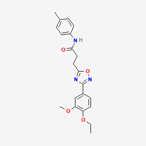 3-[3-(4-ethoxy-3-methoxyphenyl)-1,2,4-oxadiazol-5-yl]-N-(4-methylphenyl)propanamide