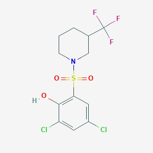 molecular formula C12H12Cl2F3NO3S B4391258 2,4-dichloro-6-{[3-(trifluoromethyl)-1-piperidinyl]sulfonyl}phenol 