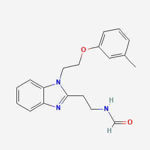 molecular formula C19H21N3O2 B4391317 (2-{1-[2-(3-methylphenoxy)ethyl]-1H-benzimidazol-2-yl}ethyl)formamide 