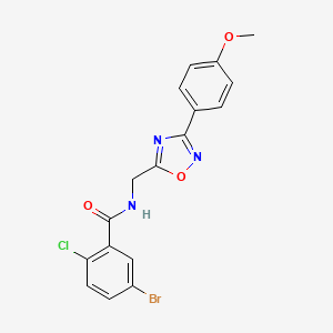 molecular formula C17H13BrClN3O3 B4391323 5-bromo-2-chloro-N-{[3-(4-methoxyphenyl)-1,2,4-oxadiazol-5-yl]methyl}benzamide 