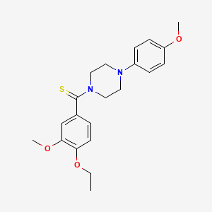molecular formula C21H26N2O3S B4391329 1-[(4-ethoxy-3-methoxyphenyl)carbonothioyl]-4-(4-methoxyphenyl)piperazine 