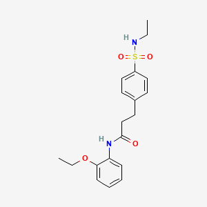 molecular formula C19H24N2O4S B4391344 N-(2-ethoxyphenyl)-3-{4-[(ethylamino)sulfonyl]phenyl}propanamide 