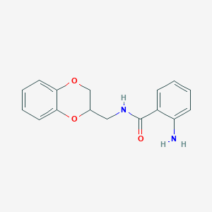 molecular formula C16H16N2O3 B4391374 2-amino-N-(2,3-dihydro-1,4-benzodioxin-2-ylmethyl)benzamide 