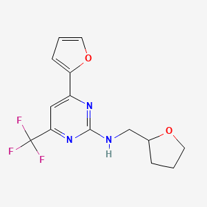 4-(2-furyl)-N-(tetrahydro-2-furanylmethyl)-6-(trifluoromethyl)-2-pyrimidinamine