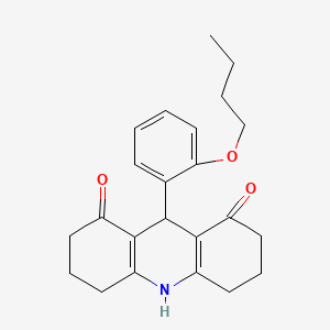 molecular formula C23H27NO3 B4391386 9-(2-butoxyphenyl)-3,4,6,7,9,10-hexahydro-1,8(2H,5H)-acridinedione 