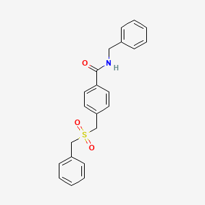 molecular formula C22H21NO3S B4391394 N-benzyl-4-[(benzylsulfonyl)methyl]benzamide 