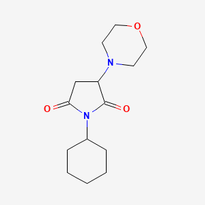 molecular formula C14H22N2O3 B4391401 1-cyclohexyl-3-(4-morpholinyl)-2,5-pyrrolidinedione 