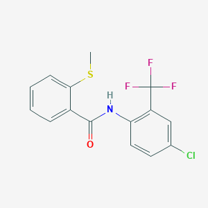 molecular formula C15H11ClF3NOS B4391411 N-[4-chloro-2-(trifluoromethyl)phenyl]-2-(methylthio)benzamide 