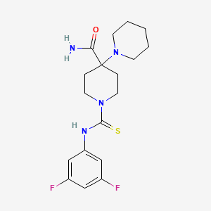 molecular formula C18H24F2N4OS B4391440 1'-{[(3,5-difluorophenyl)amino]carbonothioyl}-1,4'-bipiperidine-4'-carboxamide 
