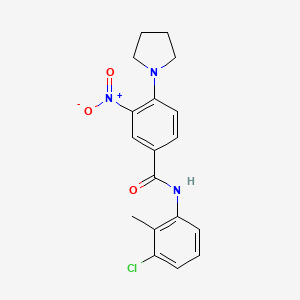 N-(3-chloro-2-methylphenyl)-3-nitro-4-(1-pyrrolidinyl)benzamide