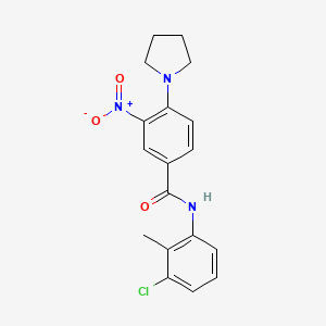 molecular formula C18H18ClN3O3 B4391442 N-(3-chloro-2-methylphenyl)-3-nitro-4-(1-pyrrolidinyl)benzamide 