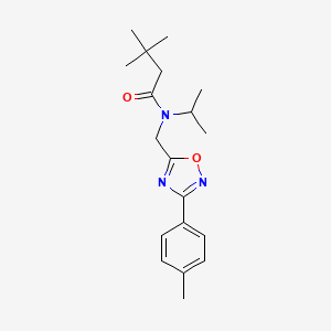 molecular formula C19H27N3O2 B4391481 N-isopropyl-3,3-dimethyl-N-{[3-(4-methylphenyl)-1,2,4-oxadiazol-5-yl]methyl}butanamide 