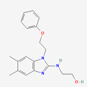 molecular formula C19H23N3O2 B4391518 2-{[5,6-dimethyl-1-(2-phenoxyethyl)-1H-benzimidazol-2-yl]amino}ethanol 