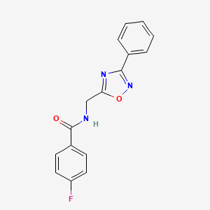 4-fluoro-N-[(3-phenyl-1,2,4-oxadiazol-5-yl)methyl]benzamide