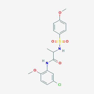 molecular formula C17H19ClN2O5S B4391563 N~1~-(5-chloro-2-methoxyphenyl)-N~2~-[(4-methoxyphenyl)sulfonyl]alaninamide 