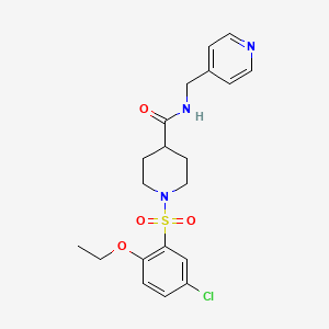 molecular formula C20H24ClN3O4S B4391579 1-[(5-chloro-2-ethoxyphenyl)sulfonyl]-N-(4-pyridinylmethyl)-4-piperidinecarboxamide 