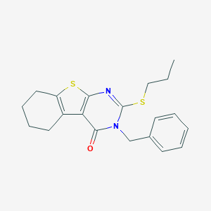 molecular formula C20H22N2OS2 B439160 3-benzyl-2-(propylsulfanyl)-5,6,7,8-tetrahydro[1]benzothieno[2,3-d]pyrimidin-4(3H)-one CAS No. 337349-10-7