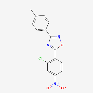molecular formula C15H10ClN3O3 B4391601 5-(2-chloro-4-nitrophenyl)-3-(4-methylphenyl)-1,2,4-oxadiazole 