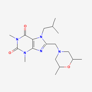 8-[(2,6-dimethylmorpholin-4-yl)methyl]-1,3-dimethyl-7-(2-methylpropyl)-2,3,6,7-tetrahydro-1H-purine-2,6-dione