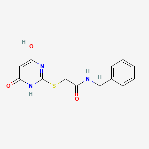 2-[(6-hydroxy-4-oxo-1,4-dihydro-2-pyrimidinyl)thio]-N-(1-phenylethyl)acetamide