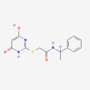 2-[(4-hydroxy-6-oxo-1H-pyrimidin-2-yl)sulfanyl]-N-(1-phenylethyl)acetamide