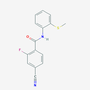 4-cyano-2-fluoro-N-(2-methylsulfanylphenyl)benzamide