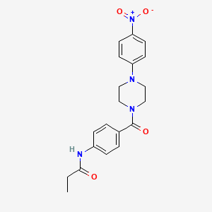 molecular formula C20H22N4O4 B4391662 N-(4-{[4-(4-nitrophenyl)-1-piperazinyl]carbonyl}phenyl)propanamide 