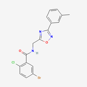 molecular formula C17H13BrClN3O2 B4391691 5-bromo-2-chloro-N-{[3-(3-methylphenyl)-1,2,4-oxadiazol-5-yl]methyl}benzamide 