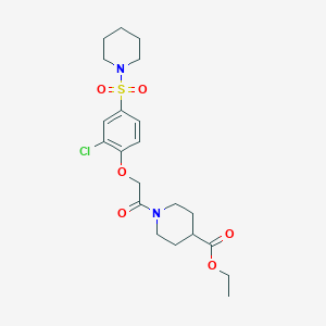 molecular formula C21H29ClN2O6S B4391696 ethyl 1-{[2-chloro-4-(1-piperidinylsulfonyl)phenoxy]acetyl}-4-piperidinecarboxylate 