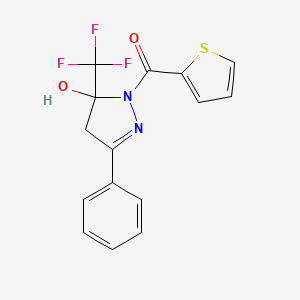 3-phenyl-1-(2-thienylcarbonyl)-5-(trifluoromethyl)-4,5-dihydro-1H-pyrazol-5-ol