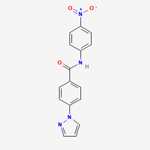 molecular formula C16H12N4O3 B4391737 N-(4-nitrophenyl)-4-(1H-pyrazol-1-yl)benzamide 