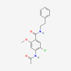 molecular formula C18H19ClN2O3 B4391768 4-(acetylamino)-5-chloro-2-methoxy-N-(2-phenylethyl)benzamide 