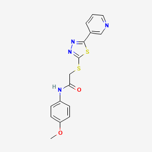 molecular formula C16H14N4O2S2 B4391781 N-(4-methoxyphenyl)-2-{[5-(3-pyridinyl)-1,3,4-thiadiazol-2-yl]thio}acetamide 