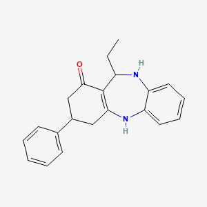 molecular formula C21H22N2O B4391787 11-ethyl-3-phenyl-2,3,4,5,10,11-hexahydro-1H-dibenzo[b,e][1,4]diazepin-1-one 