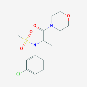 molecular formula C14H19ClN2O4S B4391799 N-(3-chlorophenyl)-N-[1-methyl-2-(4-morpholinyl)-2-oxoethyl]methanesulfonamide 