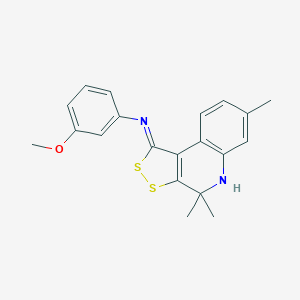 molecular formula C20H20N2OS2 B439180 N-(3-methoxyphenyl)-4,4,7-trimethyl-5H-dithiolo[3,4-c]quinolin-1-imine CAS No. 352021-19-3