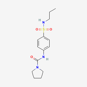 molecular formula C14H21N3O3S B4391838 N-{4-[(propylamino)sulfonyl]phenyl}-1-pyrrolidinecarboxamide 
