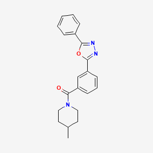 molecular formula C21H21N3O2 B4391844 4-methyl-1-[3-(5-phenyl-1,3,4-oxadiazol-2-yl)benzoyl]piperidine 