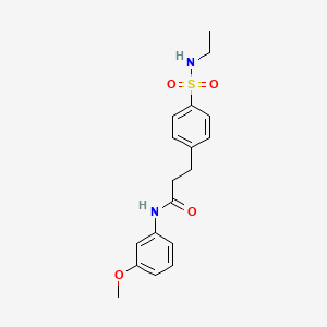 molecular formula C18H22N2O4S B4391907 3-{4-[(ethylamino)sulfonyl]phenyl}-N-(3-methoxyphenyl)propanamide 