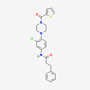 molecular formula C24H24ClN3O2S B4391909 N-{3-chloro-4-[4-(2-thienylcarbonyl)-1-piperazinyl]phenyl}-3-phenylpropanamide 