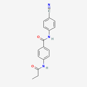 molecular formula C17H15N3O2 B4391918 N-(4-cyanophenyl)-4-(propionylamino)benzamide 