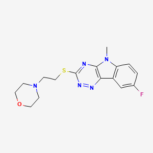 molecular formula C16H18FN5OS B4391925 8-fluoro-5-methyl-3-{[2-(4-morpholinyl)ethyl]thio}-5H-[1,2,4]triazino[5,6-b]indole 