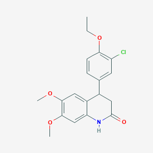 molecular formula C19H20ClNO4 B4391937 4-(3-chloro-4-ethoxyphenyl)-6,7-dimethoxy-3,4-dihydro-2(1H)-quinolinone 