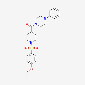 molecular formula C24H31N3O4S B4391954 1-({1-[(4-ethoxyphenyl)sulfonyl]-4-piperidinyl}carbonyl)-4-phenylpiperazine 