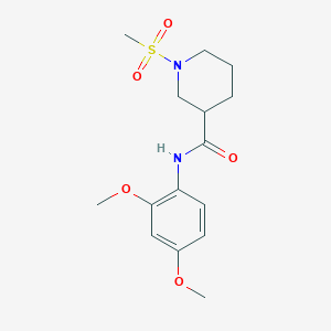 molecular formula C15H22N2O5S B4392008 N-(2,4-dimethoxyphenyl)-1-(methylsulfonyl)-3-piperidinecarboxamide 
