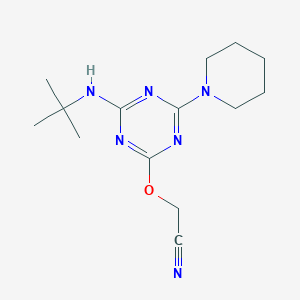 {[4-(tert-butylamino)-6-(1-piperidinyl)-1,3,5-triazin-2-yl]oxy}acetonitrile