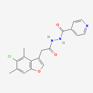 molecular formula C18H16ClN3O3 B4392047 N'-[2-(5-chloro-4,6-dimethyl-1-benzofuran-3-yl)acetyl]isonicotinohydrazide 