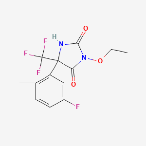 molecular formula C13H12F4N2O3 B4392073 3-ethoxy-5-(5-fluoro-2-methylphenyl)-5-(trifluoromethyl)-2,4-imidazolidinedione 