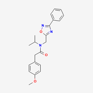 molecular formula C21H23N3O3 B4392113 N-isopropyl-2-(4-methoxyphenyl)-N-[(3-phenyl-1,2,4-oxadiazol-5-yl)methyl]acetamide 